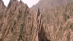 View of rainbow mountains in Zhangye Danxia Landform, China Stock Footage