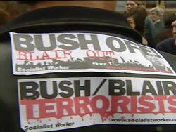 Anti War Protesters outside US Embassy News Clip