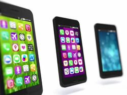 Apps fill smart phones. Loop. Stock Footage