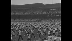 Thousands of Pittsburgh school teenagers perform exercise exhibition at Forbes Field in 1929 News Clip