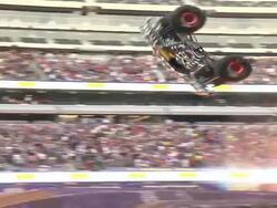 Tom Meents at World Champion Tom Meents Attempts A Never-Before-Done Front Flip Of His Monster Truck Stock Footage