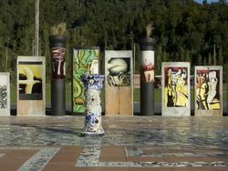 Mosaic sculpture Stock Footage