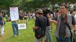 Protest against government policy requiring new websites to be licensed News Clip