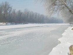 HD DOLLY: Frozen River Stock Footage