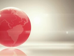Red Globe Gets Generated (left placed) - Loopable When Complete Stock Footage