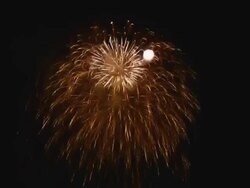 Firework Big Golden Rain Stock Footage