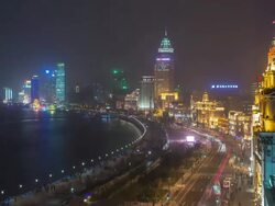 Night Timelapse of The Bund, Shanghai Stock Footage