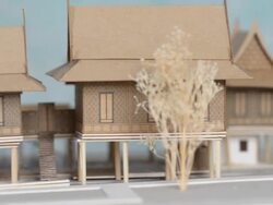 back view : thai house style model Stock Footage