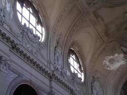 MS PAN LA Shot of Baroque ceiling of St Filippo Neri church / Turin, Piedmont, Italy Stock Footage
