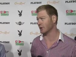 INTERVIEW - Jeremy Shockey on the superbowl at The Playboy Party Presented By Crown Royal Stock Footage