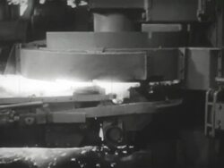 Large rotating industrial machine in factory Stock Footage