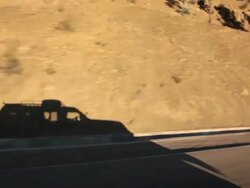 MS Side POV Shot of hill on roadside with car shadow / Potosi, Bolivia Stock Footage