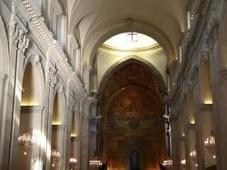 Catania, interior view of the nave in the Cathedral (Duomo) of Saint Agatha, one of the masterpieces of the Baroque style in Sicily Stock Footage