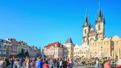4K Time Lapse :City Pedestrian Traffic Time Lapse Prague Stock Footage