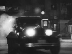 Group of men shot by passing car of gangsters Stock Footage