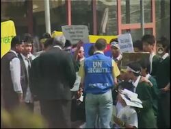 WRAP Pro-Tibet protesters inclg school children clash with police at UN office News Clip