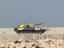 Heavy artillery in position Stock Footage