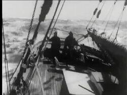 Ship passes Cape Horn, sails through rough seas. Stock Footage