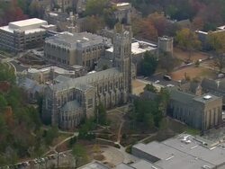 WS AERIAL View of Duke University / North Carolina, United States Stock Footage