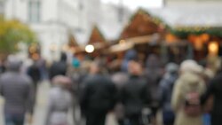 4K:Christmas walking street in the central city on December Stock Footage