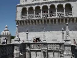 Belem, tower of Belem, tower of Saint Vincent,  Interior view of the tower, along the Tagus river Stock Footage