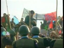 PAKISTAN: BHUTTO LEADS PRESS FREEDOM DEMONSTRATION News Clip