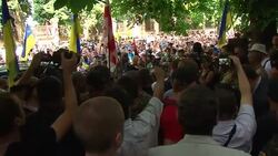 CLEAN : Pro Ukraine activists protest against ceasefire in Kiev News Clip