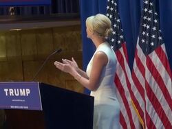 Ivanka Trump introduces her father Donald Trump at his announcement to run for President of The United States in New York City Stock Footage