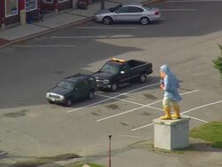 WS AERIAL ZI View of Statue at Eastport / Maine, United States Stock Footage