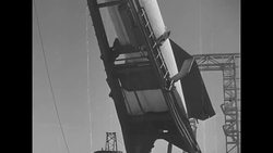 V-2 rocket moves into position on launch pad at White Sands, NM News Clip