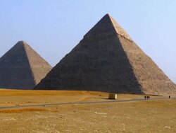 WS TU View of Pyramids in desert / Giza, Egypt Stock Footage