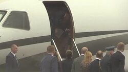CLEAN : Prince George reluctant to leave plane in Poland News Clip