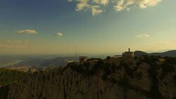 Aerial footage recorded by drone of beautiful mountain peak in the Catalan Pyrenees with amazing cliffs and nice views. 4K UHD. Stock Footage