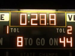 American football, scoreboard, score, board Stock Footage