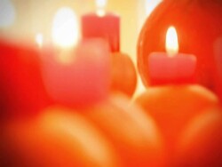 Halloween & Thanksgiving Pumpkins Candles Background - Close-Up #2 Stock Footage
