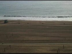 Wide Sandy Beach (Aerial Shot) Stock Footage