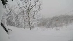 POV of a young man skier skiing on a snow covered mountain. - Slow Motion Stock Footage