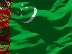 Turkmenistan Flag Stock Footage