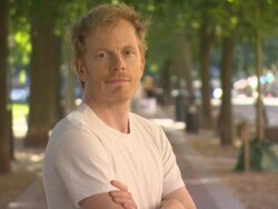 Man face smiling. Outdoor. Stock Footage