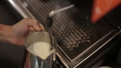 Steaming milk Stock Footage