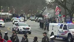 Donald Trump motorcade en route to White House News Clip