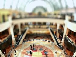 T/L Shoppers walking around the Mall of the Emirates / Dubai, United Arab Emirates Stock Footage