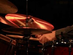 close up shot of musician playing drums Stock Footage
