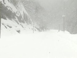 Blizzard in the Road Stock Footage