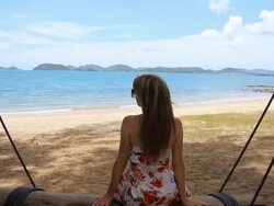 Swing On The Beach Stock Footage