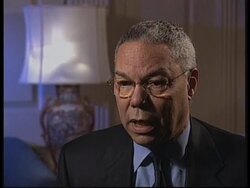 Powell interview on the spat with Israel and the anti-terrorism campaign News Clip