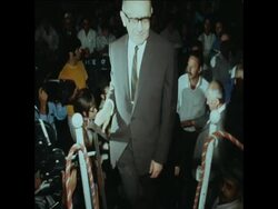 SYND 01/09/1970 THE GAHAL PARTY LEADER MENAHEM BEGIN ADDRESSES A RALLY IN JERUSALEM TO PROTEST AGAINST THE GOVERNMENT'S PEACE EFFORTS News Clip