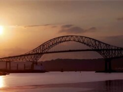 Bridge of the Americas, Panama City Stock Footage