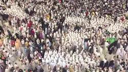 CLEAN : Mecca: Pilgrims perform Tawaf during the lesser pilgrimage News Clip