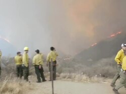 Early Southern California Wildfires Threaten Area Stock Footage
